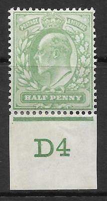 ½d Yellow-Green Control D4 imperf single with Co-ex rule MOUNTED MINT Hinged