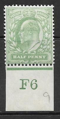 ½d Yellow-Green Control F6 imperf - with Co-ex rule MOUNTED MINT MM