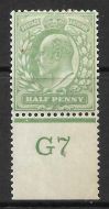 ½d Yellow-Green Control G7 perf with Co-ex rule MOUNTED MINT MM