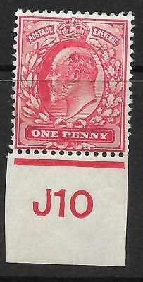 1d Scarlet Control J10 imperf with Co-Ex Rule MOUNTED MINT