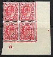 1d Scarlet Control A imperf perf H1 Cont-rule UNMOUNTED MINT