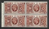NComB7 1½d Silver Jubilee booklet pane UNMOUNTED MINT