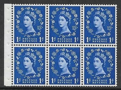 SB26 1d Wilding booklet pane perf type Ie Bottom UNMOUNTED MNT MNH