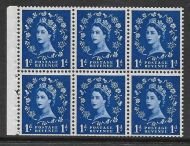 SB49 1d Wilding booklet pane Violet 8mm perf type Ie Top UNMOUNTED MNT