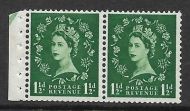 SB61 Wilding booklet pane Tudor Crown perf type E(½v) UNMOUNTED MNT