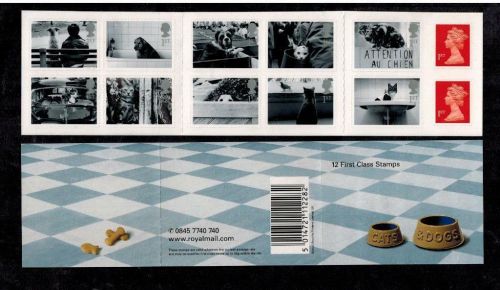 PM1 2001 Cats  Dogs 12 x 1st Self Adhesive Booklet