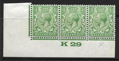 ½d Green Block Cypher Control K29 imperf MOUNTED MINT
