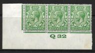 ½d Green Block Cypher Control Q32 imperf MOUNTED MINT