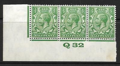 ½d Green Block Cypher Control Q32 imperf MOUNTED MINT