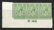 ½d Green Block Cypher Control S33 imperf MOUNTED MINT MM