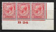 1d Scarlet Block Cypher Control B24 imperf MOUNTED MINT