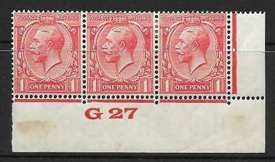 1d Scarlet Block Cypher Control G27 imperf MOUNTED MINT