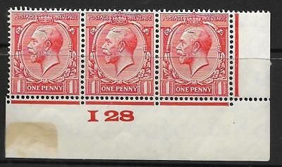 1d Scarlet Block Cypher Control I28 imperf MOUNTED MINT