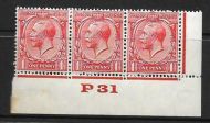 1d Scarlet Block Cypher Control P31 imperf MOUNTED MINT