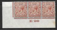 1½d Brown Block Cypher Control E26 imperf MOUNTED MINT MM