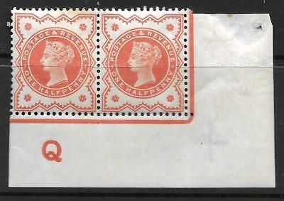 ½d Vermilion Control Q imperf pair MOUNTED MINT - see scan