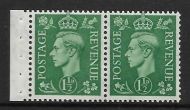 QB28 perf type E -1½d Pale Green Booklet pane UNMOUNTED MINT MNH