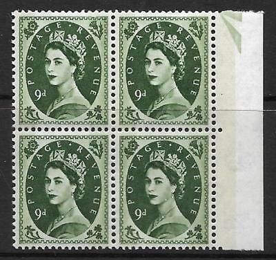 S128c 9d Wilding phosphor variety - Frame Break UNMOUNTED MINT