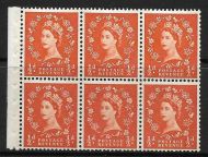 SB15 Wilding booklet pane 2B Green Phos perf type Ie Bottom UNMOUNTED MNT