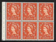 SB4a ½d x 6 Wilding booklet pane perf type Ie Bottom UNMOUNTED MNT