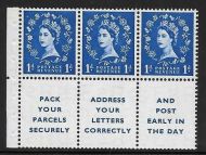 SB29 1d Wilding booklet pane perf type Ie Middle UNMOUNTED MNT MNH