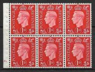 QB10A perf type B4A(I) cylinder F1 Dot -1d Red Booklet pane UNMOUNTED MINT