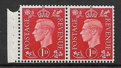 QB12a 1d Red Booklet pane Inverted perf E with sheet punch hole UNMOUNTED MINT