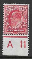 Sg 272 1d Rose Red Control A11(w) perf. Perf 14 MOUNTED MINT MM