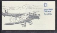 FH3a 1980 £1 Hawker Fury LM Folded Booklet  - Complete