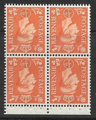 QB8b perf type P - ½d Pale Orange Booklet pane UNMOUNTED MINT MNH