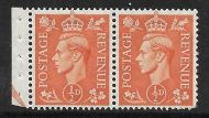 QB9 perf type E - ½d Pale Orange Booklet pane Arrow in margin UNMOUNTED MINT MNH