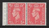 QB14 perf type E - 1d Pale Scarlet Booklet pane UNMOUNTED MINT