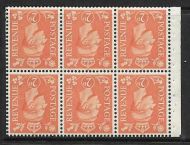 QB30a perf type Ie Top - 2d Pale Orange Booklet pane wmk inverted UNMOUNTED MINT