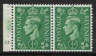 QB6 ½d Pale Green Booklet pane perf type E Cyl 137 Dot UNMOUNTED MINT