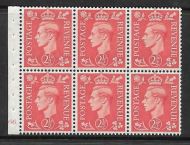 QB34 2½d Pale Scarlet Booklet pane perf I Cyl J66 No Dot UNMOUNTED MNT