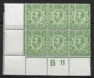 Sg 338 ½d Green Downey Head control B 11 perf 2A UNMOUNTED MNH