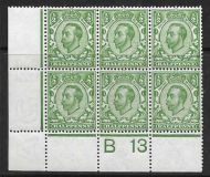 Sg 344 ½d Green Downey Head control B 13 perf 2A UNMOUNTED MINT