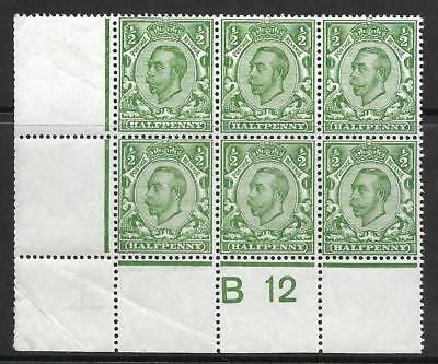 Sg 338 ½d Green Downey Head control B12(c) perf 2A UNMOUNTED MINT MNH