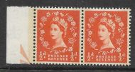 Sg 599a S8 ½d Wilding Phos graphite Narrow Band Left pair UNMOUNTED MINT/MNH