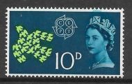 1961 Sg 628 CEPT 10d With shift of Blue upwards UNMOUNTED MINT