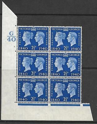 Sg 483 2½d with variety 1940 Centenary Cylinder G40 5 No Dot UNMOUNTED MINT MNH