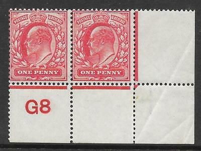 1d Scarlet Control G8 perf perf type V2 plate 46 UNMOUNTED MINT