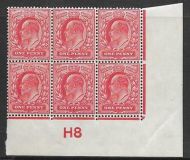 1d Scarlet Control H8 imperf perf type V2A plate 44 UNMOUNTED MINT