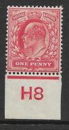 Spec M5n Variety 1d Scarlet Control H8 imperf plate 50b MOUNTED MINT