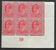 1d Scarlet Control I9 imperf perf type H1 plate 51 UNMOUNTED MINT