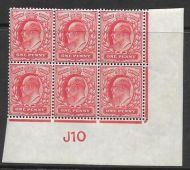 1d Scarlet Control J10 imperf perf type H1 plate 54 UNMOUNTED MINT
