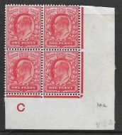 1d Scarlet Displaced Cliche Control C Imperf perf V2a plate 30c MOUNTED MINT