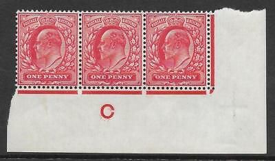 1d Scarlet Control C Imperf Perf type H1 Co-Ex Rule plate 30 MOUNTED MINT