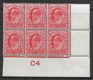 M5ha Variety 1d Scarlet Control C4 Perf type V1 plate 9 RARE UNMOUNTED MINT