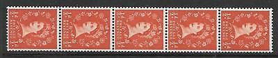 S4n Wilding Multi Crown on Cream Coil strip with variety UNMOUNTED MINT